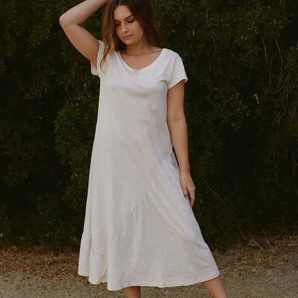 Free People Beach Lena Midi Dress Womens Small White Cotton Linen Shirt Boho - Picture 1 of 13